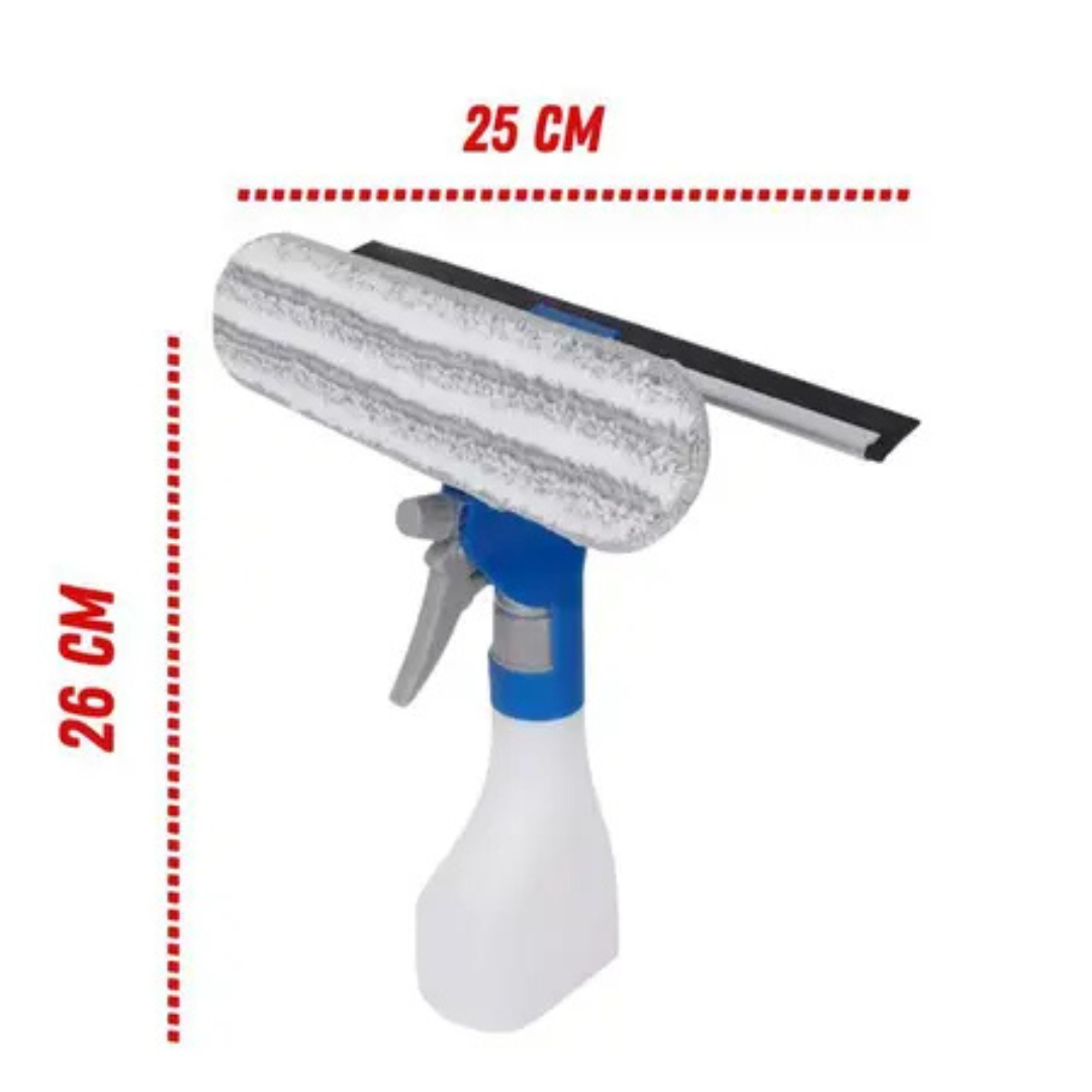 Rodo Limpa Vidro com Recipiente 250ml – Eficiência 3 em 1 para uma Limpeza Brilhante