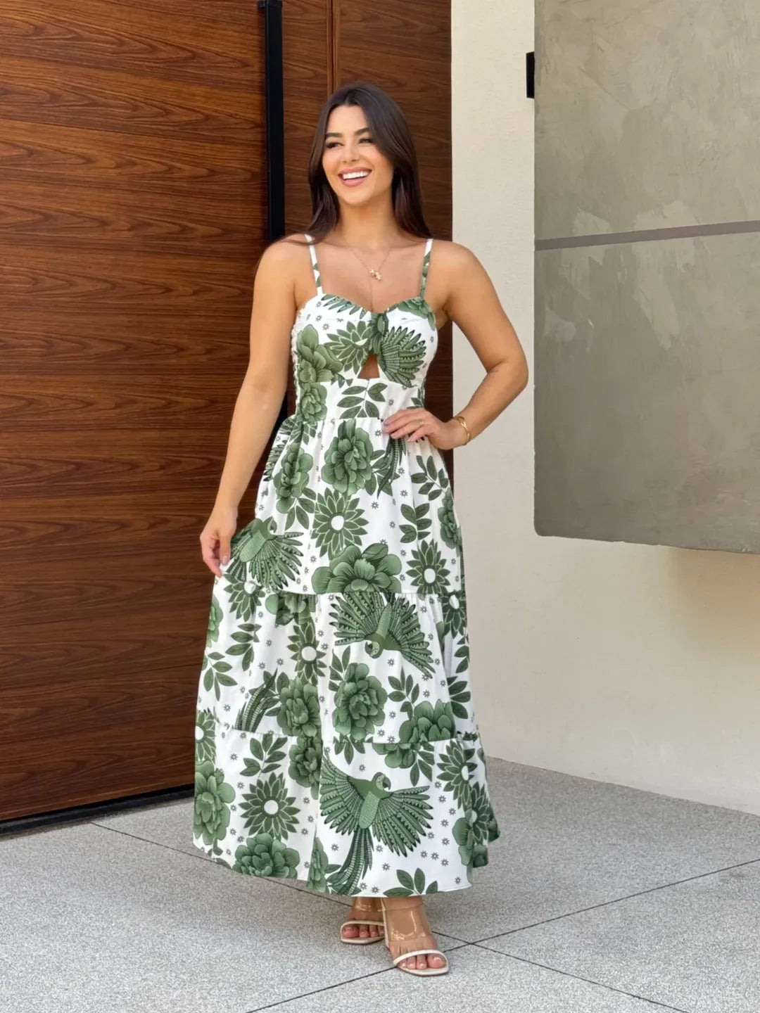 Vestido Bojo Midi Feminino - Verde