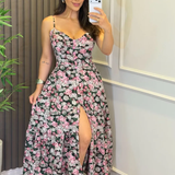 Vestido Inês Feminino - Cinza Floral