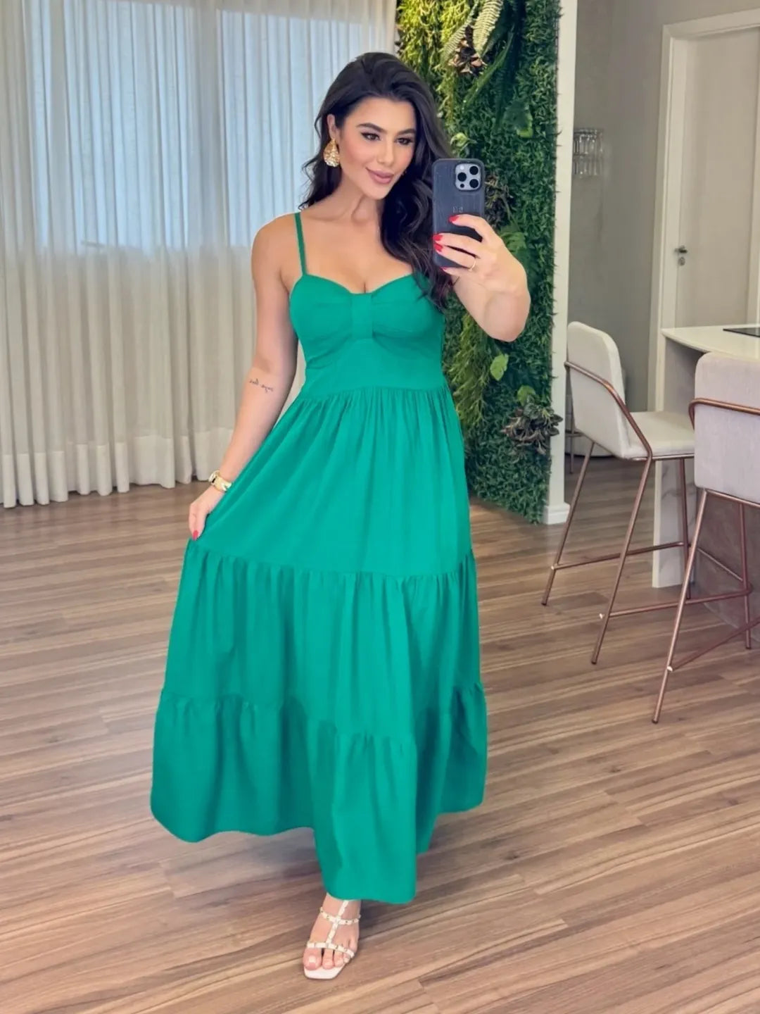 Vestido Mari Feminino - Verde Bandeira