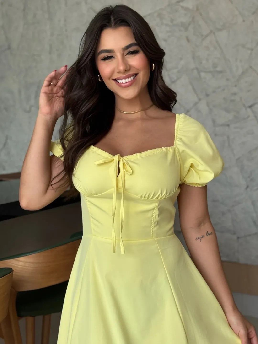 Vestido Olivia Feminino - Amarelo