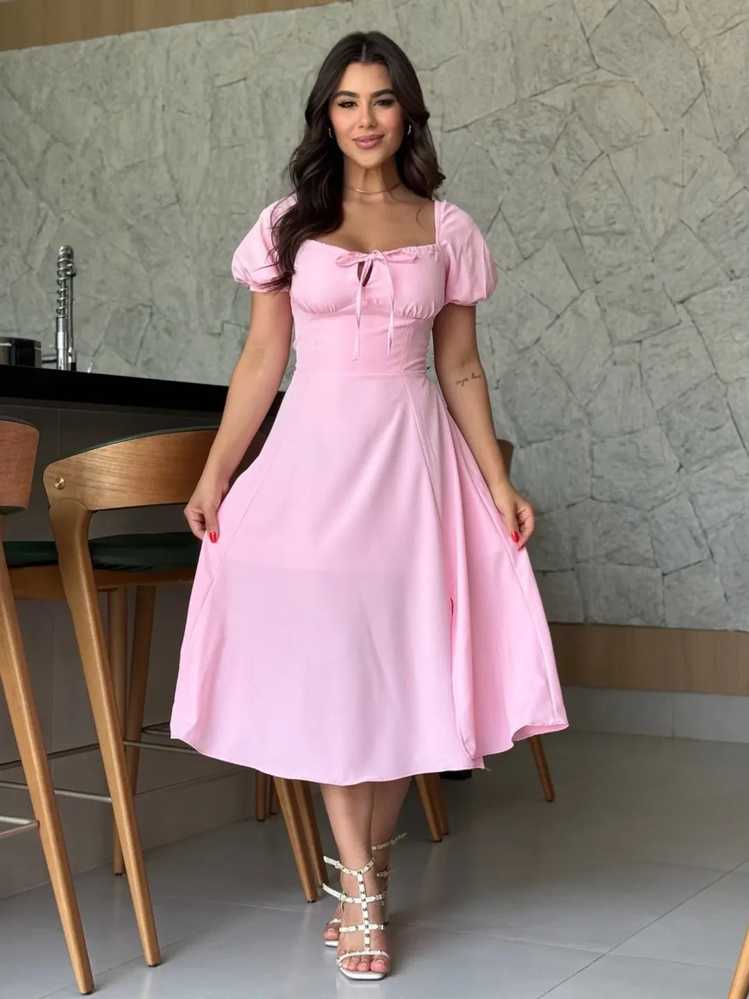 Vestido Olivia Feminino - Rosa