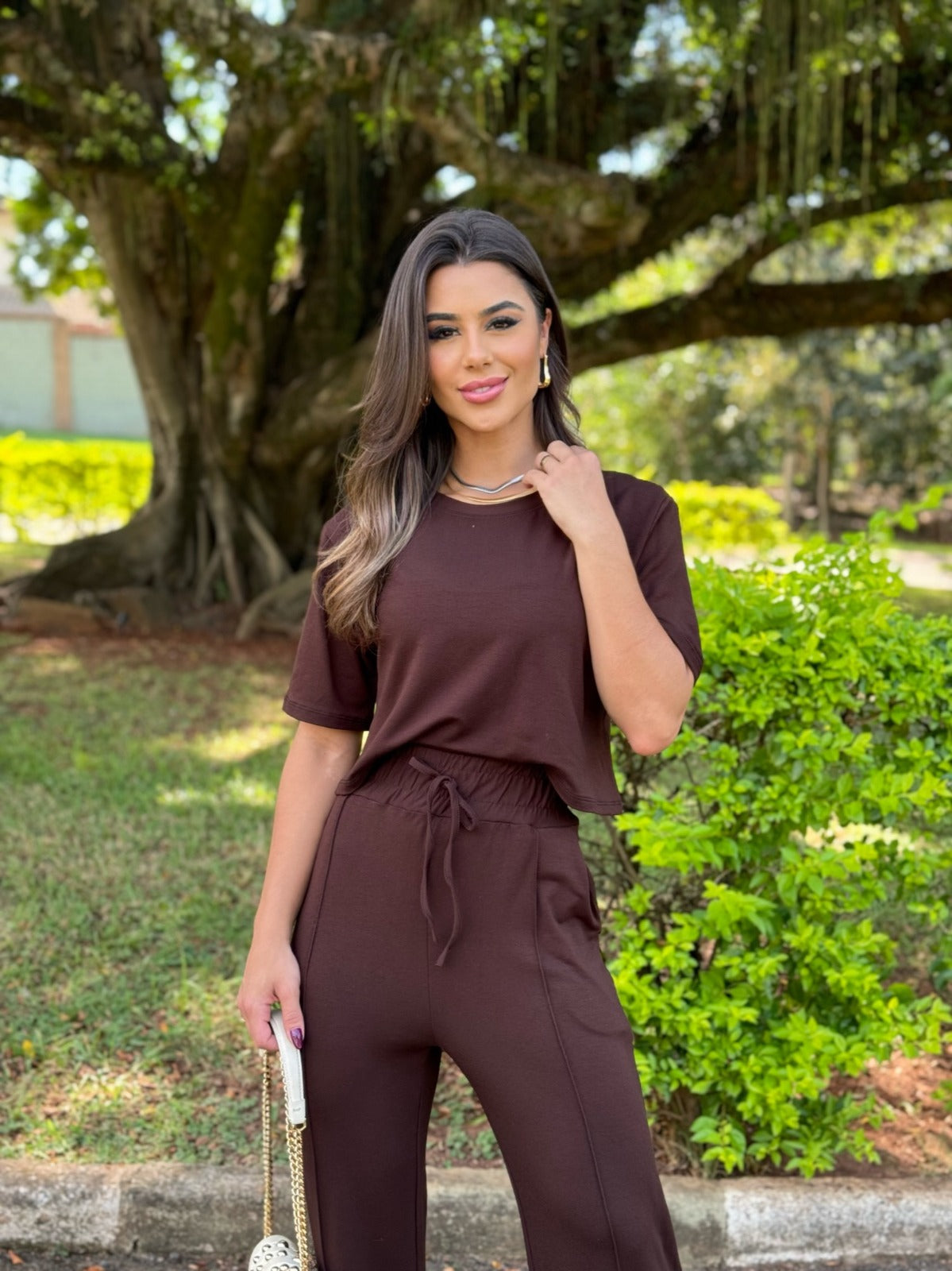 Conjunto Cloe Feminino - Marrom