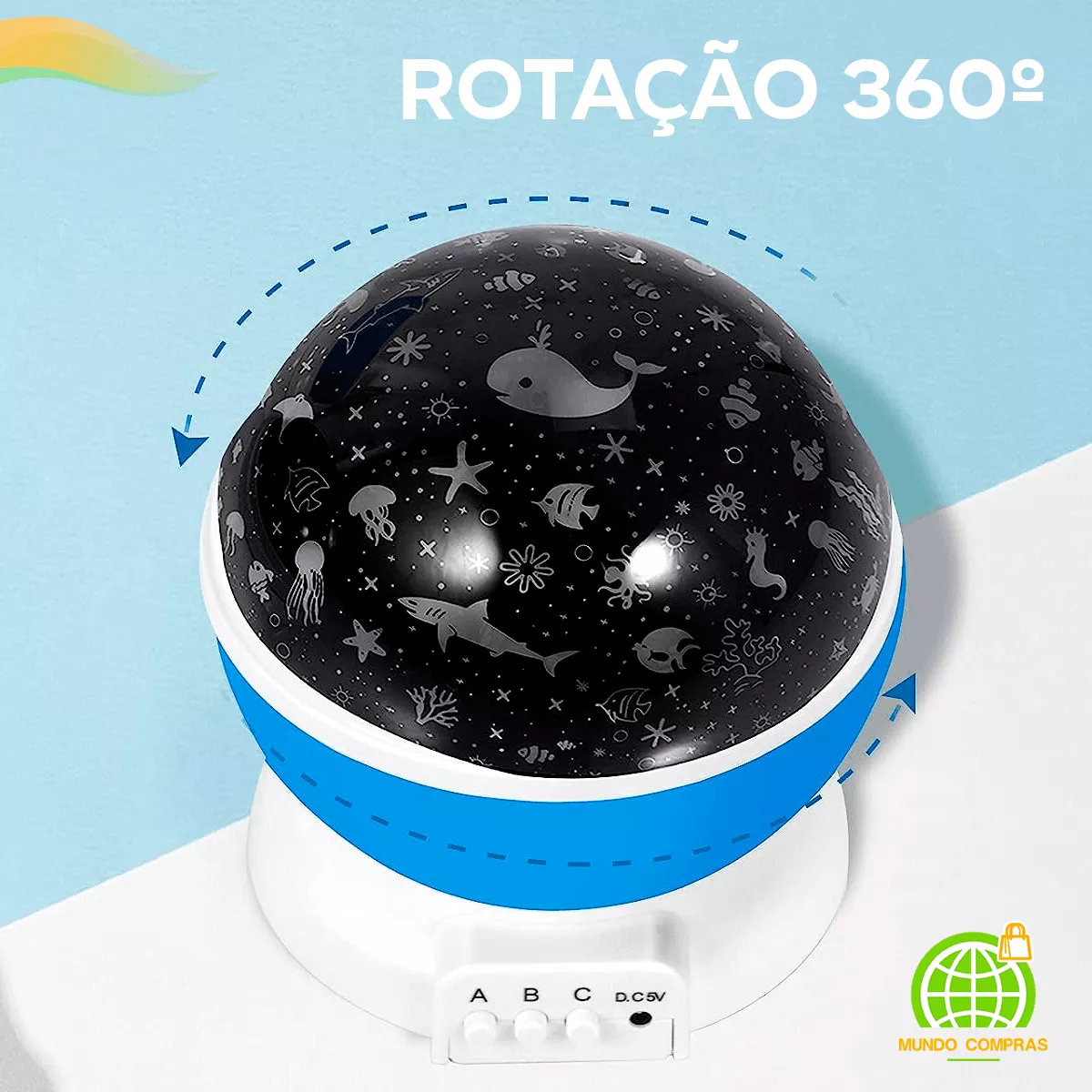 Luminária Projetor de Estrelas 360º – Encante Seu Espaço com um Universo de Luz