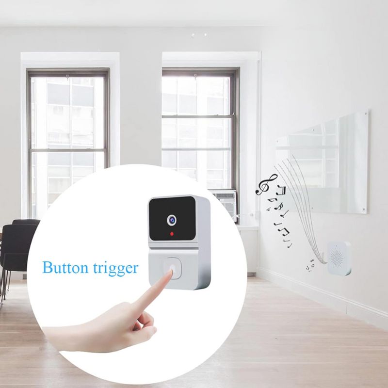 Campainha de Vídeo Inteligente Wi-Fi com Visão Noturna e App Premium Branco– Segurança, Conectividade e Praticidade na Palma da Sua Mão