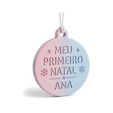 Enfeite Meu Primeiro Natal com Nome do Bebê