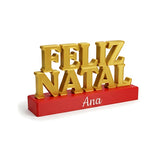 Letreiro Feliz Natal de Mesa com Nome da Família