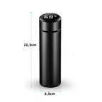 Garrafa Térmica LED com Termômetro 500ML Preto – Tecnologia e Estilo em Cada Gole