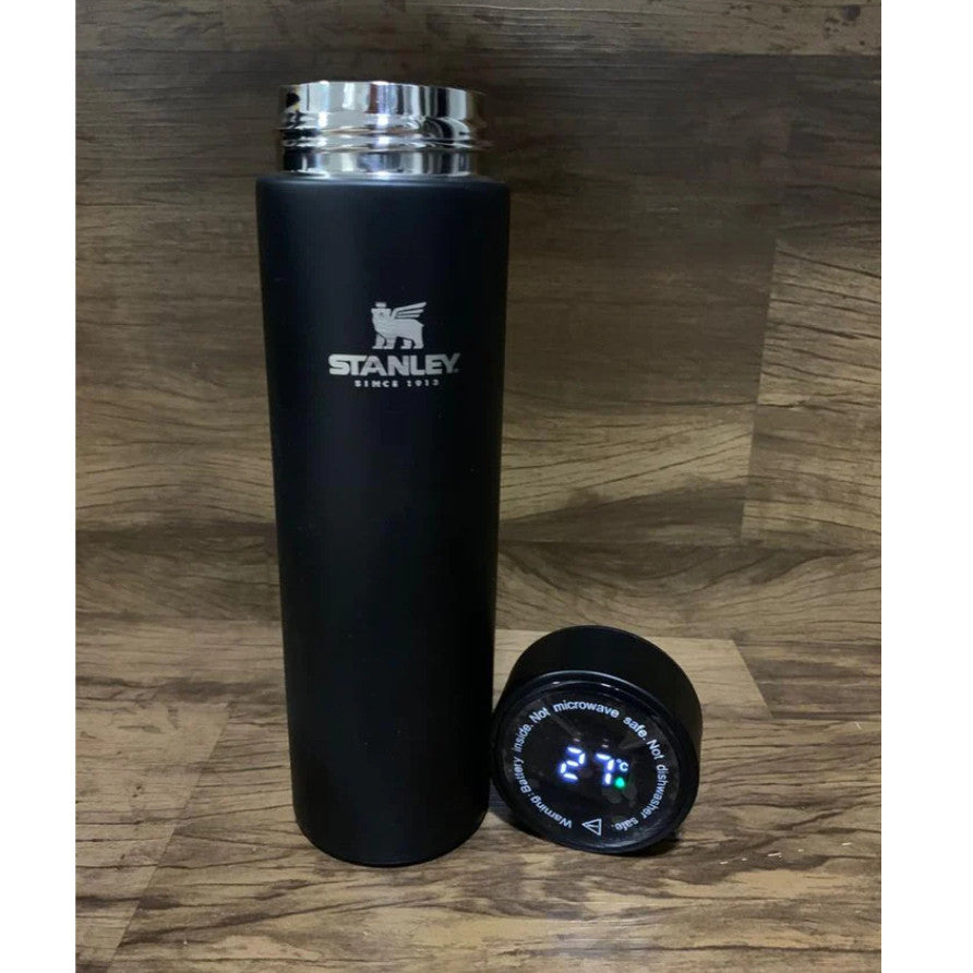 Garrafa Térmica LED com Termômetro 500ML Preto – Tecnologia e Estilo em Cada Gole