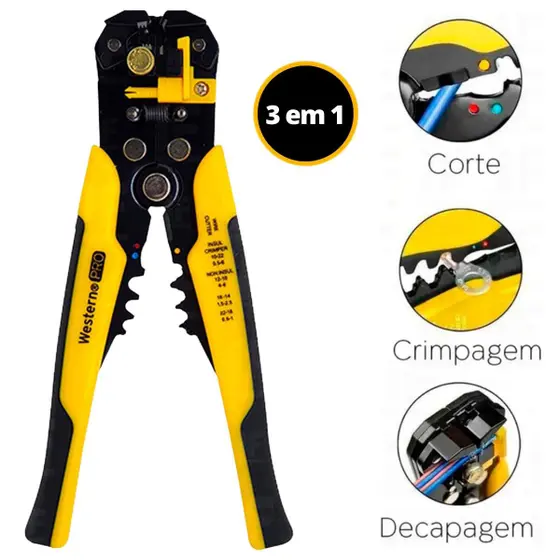 Alicate Crimpador 3 em 1 CB 2776 – Corte, Desencape e Crimpe com Precisão Profissional