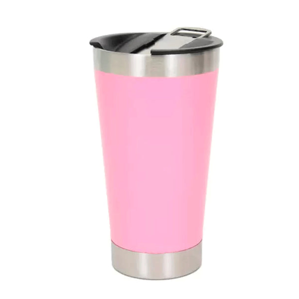 Copo Térmico Inox 473ml com Tampa e Abridor Rosa – Estilo, Praticidade e Temperatura na Medida Certa