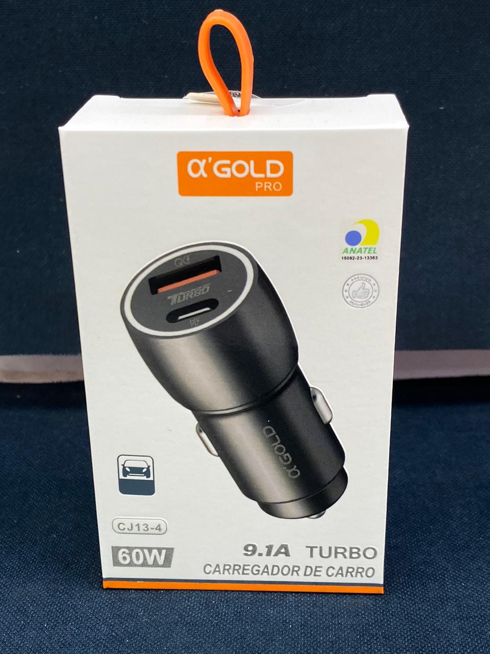 Carregador Veicular Turbo 60W 9.1A CJ13-4 – Potência e Segurança Para Suas Viagens