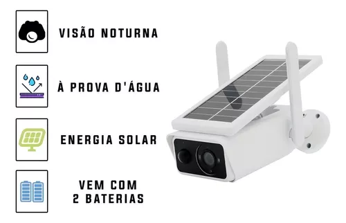 Câmera de Segurança Wi-Fi com Energia Solar Full HD à Prova D’Água – Monitoramento Inteligente 24h