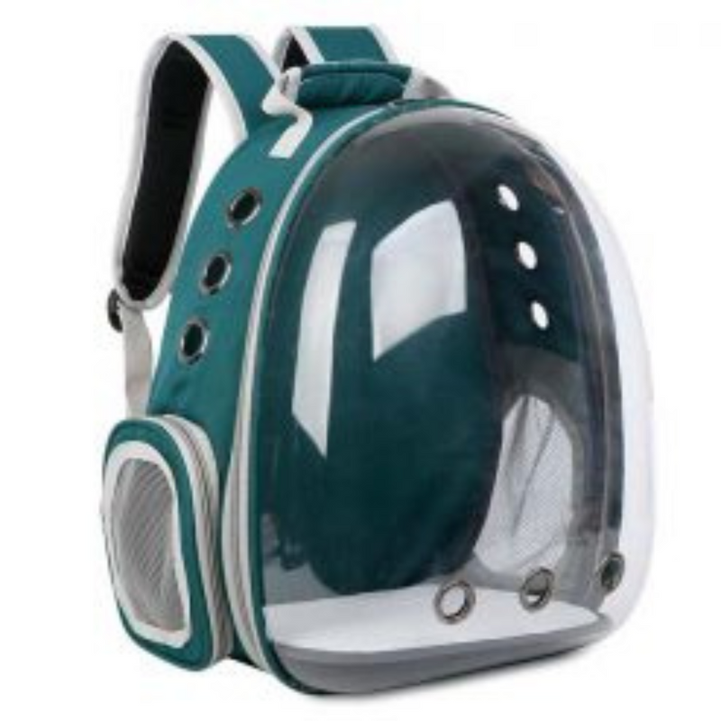 Mochila Pet Transporte para Cães e Gatos Verde – Visão Ampla, Conforto e Segurança em Cada Passeio