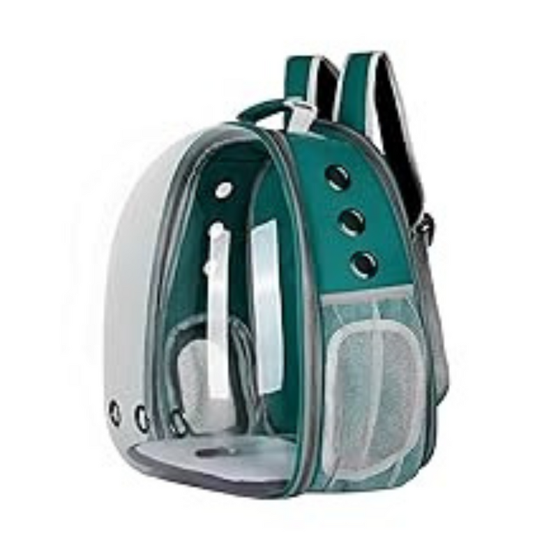 Mochila Pet Transporte para Cães e Gatos Verde – Visão Ampla, Conforto e Segurança em Cada Passeio