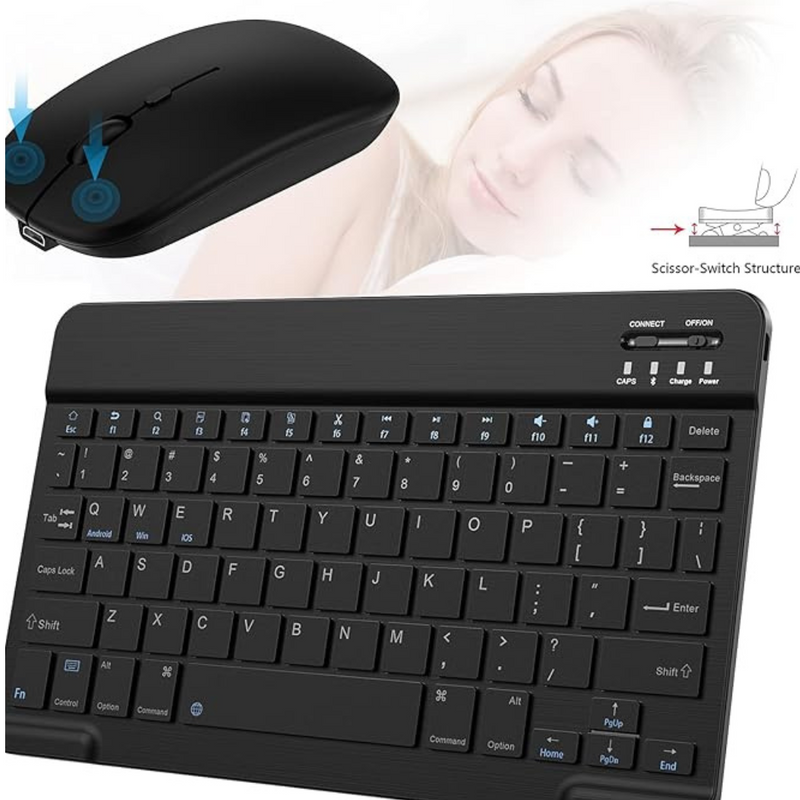 Kit Teclado e Mouse Bluetooth Sem Fio – Preto ABNT2 | Compacto, Versátil e Pronto para Conectar