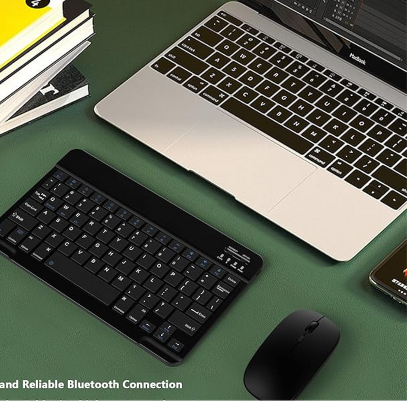 Kit Teclado e Mouse Bluetooth Sem Fio – Preto ABNT2 | Compacto, Versátil e Pronto para Conectar