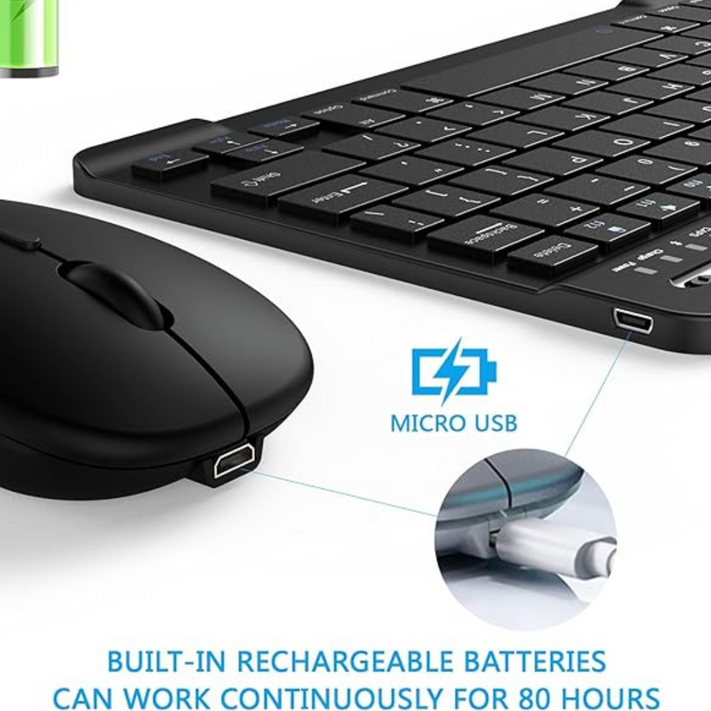 Kit Teclado e Mouse Bluetooth Sem Fio – Preto ABNT2 | Compacto, Versátil e Pronto para Conectar
