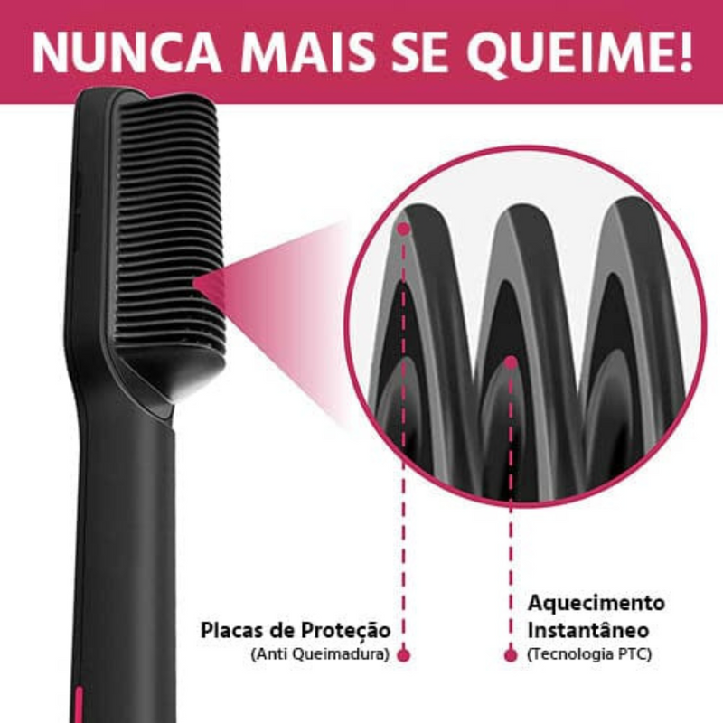 Escova Alisadora Elétrica Bivolt Verde – Praticidade e Cabelos Lisos em Minutos