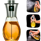 Spray Pulverizador de Azeite e Vinagre 200ml em Vidro e Inox – Precisão, Estilo e Saúde na Cozinha