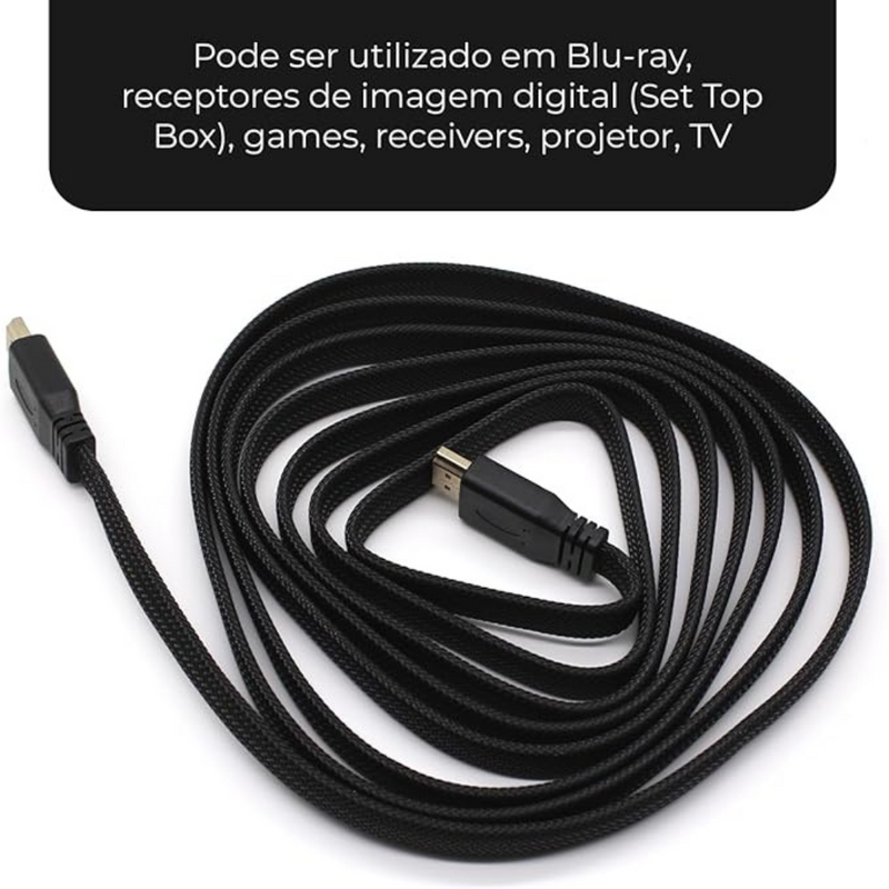 Cabo HDMI 2.0 4K 3D FullHD 3 Metros - YZTOP – Alta Definição em Cada Detalhe
