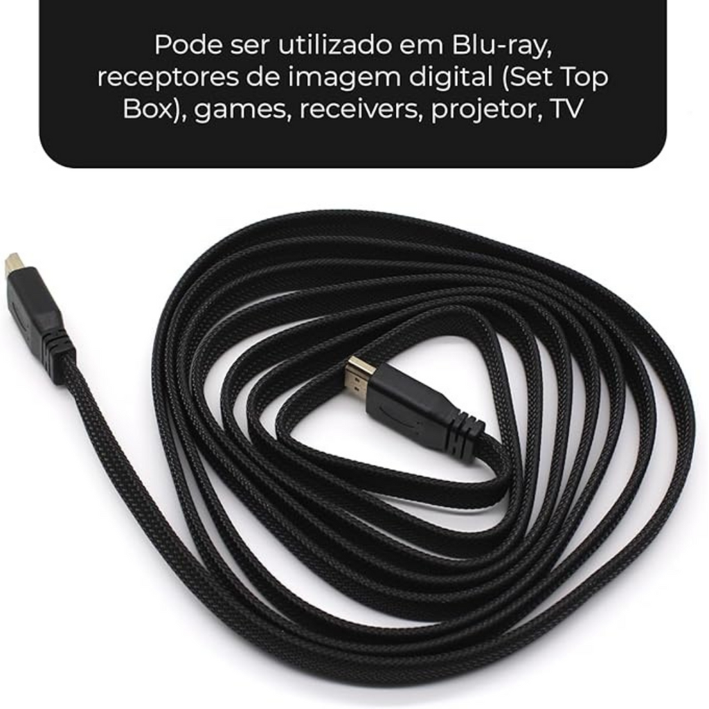 Cabo HDMI 2.0 4K 3D FullHD 5 Metros - YZTOP – Alta Definição em Cada Detalhe