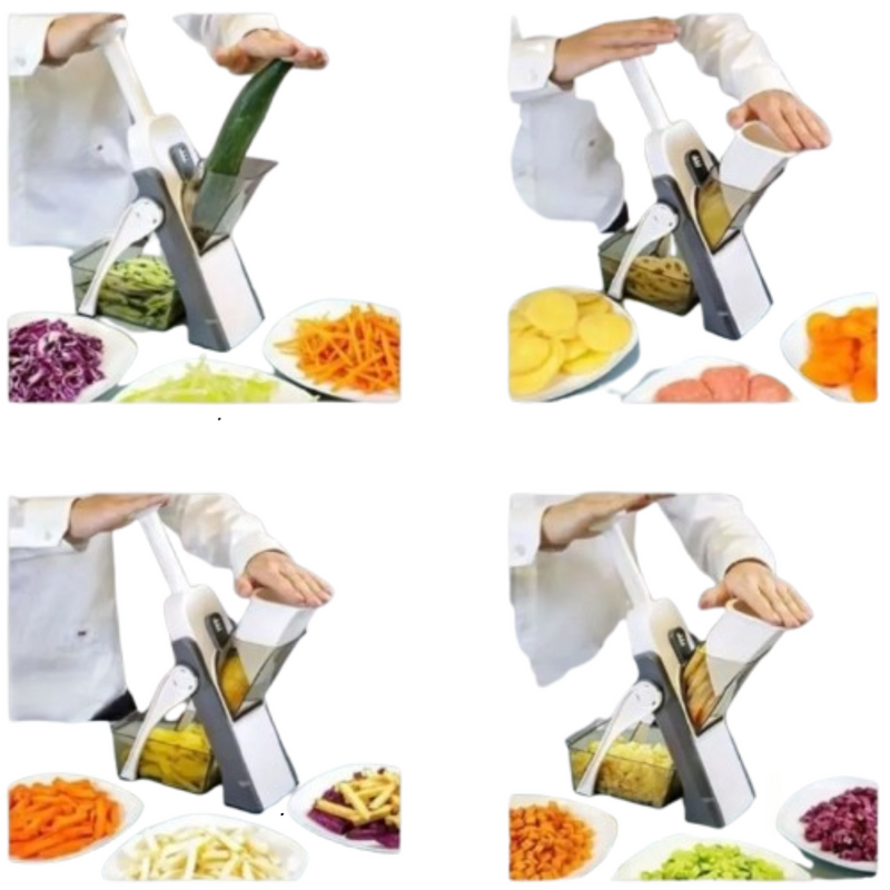 Cortador de Legumes Multifuncional 5 em 1 – Agilidade, Precisão e Versatilidade na Sua Cozinha