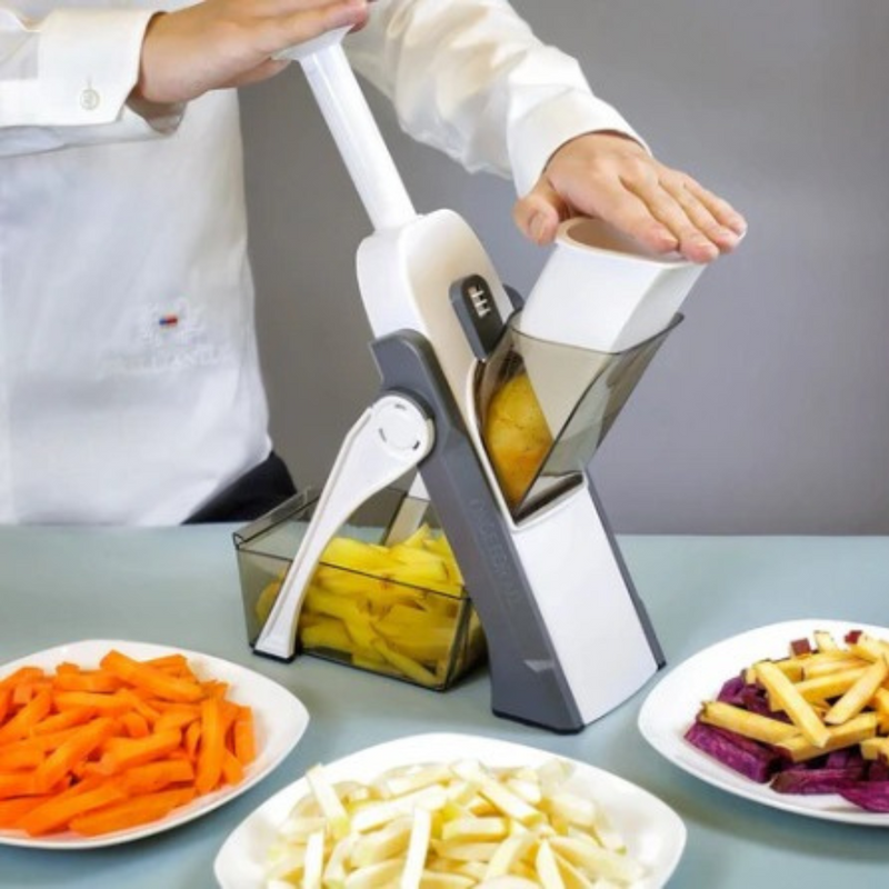 Cortador de Legumes Multifuncional 5 em 1 – Agilidade, Precisão e Versatilidade na Sua Cozinha