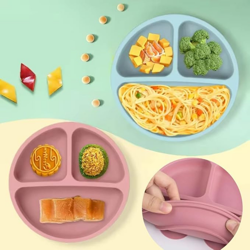 Kit Introdução Alimentar Bebê 8 Peças – Silicone Premium Rosa Escuro ou Claro - Sortidos | Segurança, Praticidade e Muito Estilo na Primeira Refeição