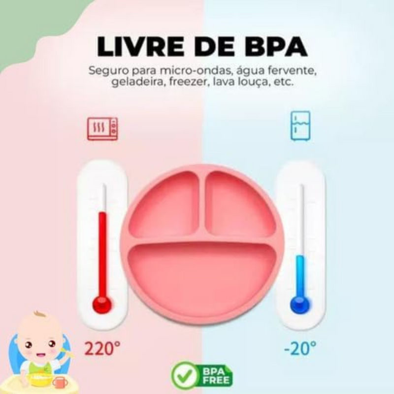 Kit Introdução Alimentar Bebê 8 Peças – Silicone Premium Rosa Escuro ou Claro - Sortidos | Segurança, Praticidade e Muito Estilo na Primeira Refeição