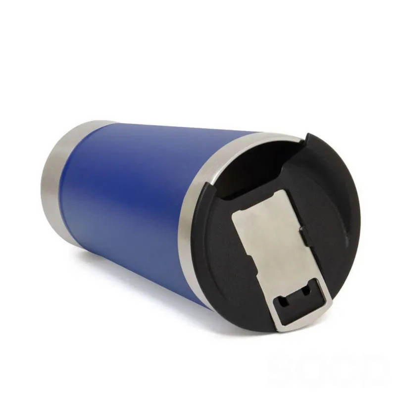 Copo Térmico Inox 473ml com Tampa e Abridor Azul – Estilo, Praticidade e Temperatura na Medida Certa