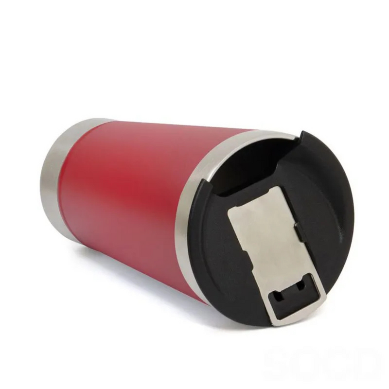 Copo Térmico Inox 473ml com Tampa e Abridor Vermelho – Estilo, Praticidade e Temperatura na Medida Certa