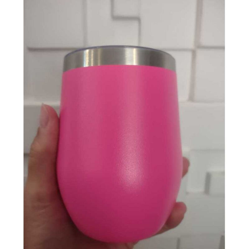 Copo Cuia Térmico Inox com Tampa Antivazamento 360ml – Pink