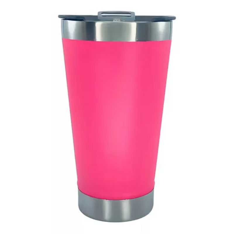 Copo Térmico Inox 473ml com Tampa e Abridor Pink – Estilo, Praticidade e Temperatura na Medida Certa