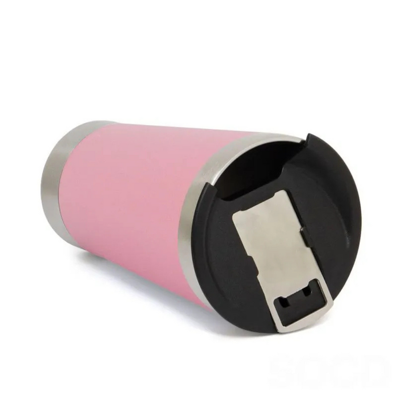 Copo Térmico Inox 473ml com Tampa e Abridor Rosa – Estilo, Praticidade e Temperatura na Medida Certa