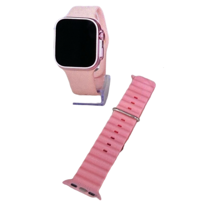 Smartwatch GS9 Ultra Mini 41mm – Rosa com 2 Pulseiras Exclusivas