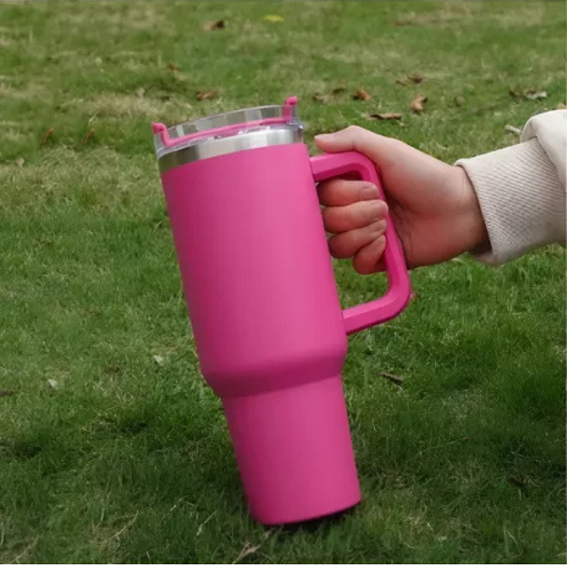 Copo Térmico Quencher 1200ml com Alça e Canudo Pink – Bebidas Sempre na Temperatura Perfeita, Onde Você Estiver
