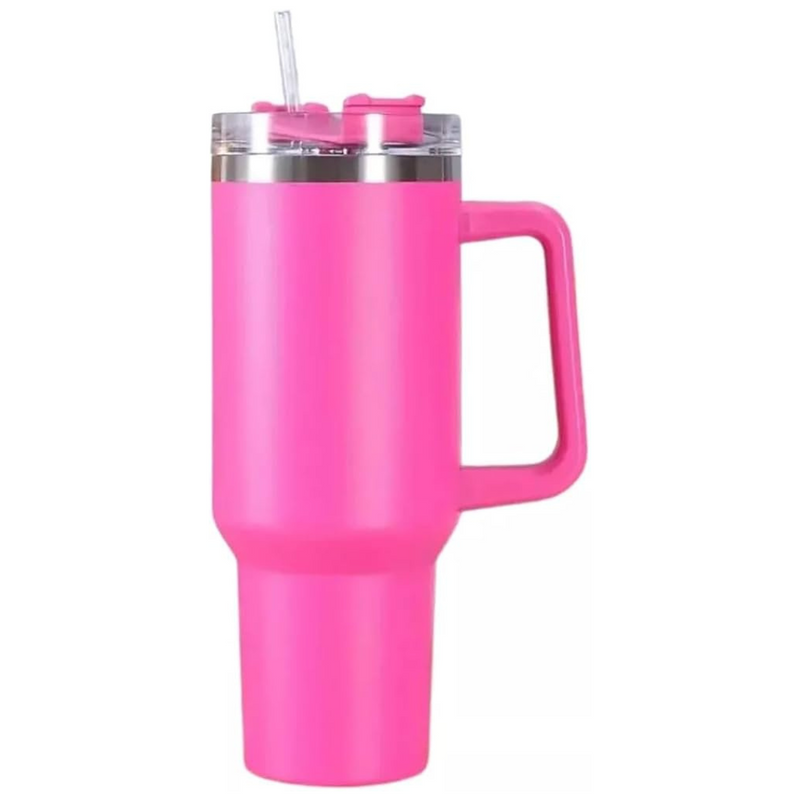 Copo Térmico Quencher 1200ml com Alça e Canudo Pink – Bebidas Sempre na Temperatura Perfeita, Onde Você Estiver