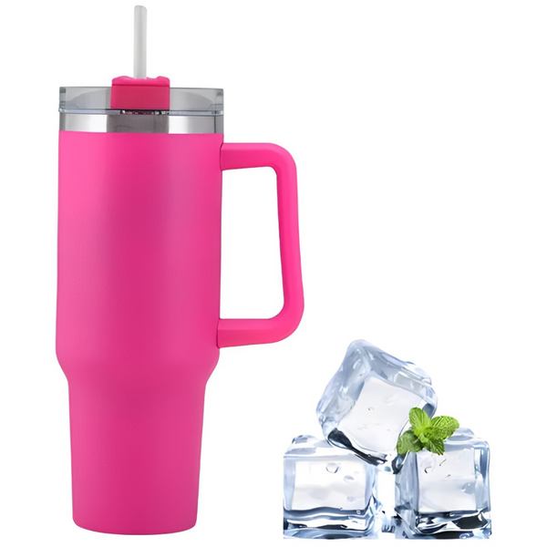 Copo Térmico Quencher 1200ml com Alça e Canudo Pink – Bebidas Sempre na Temperatura Perfeita, Onde Você Estiver