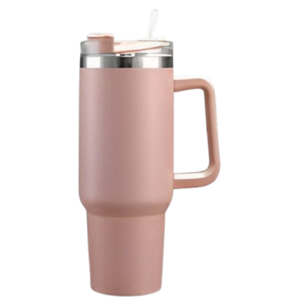 Copo Térmico Quencher 1200ml com Alça e Canudo Rosê – Bebidas Sempre na Temperatura Perfeita, Onde Você Estiver