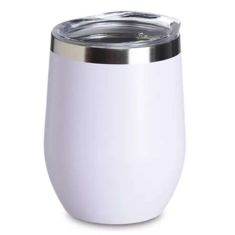 Copo Cuia Térmico Inox com Tampa Antivazamento 360ml – Branco