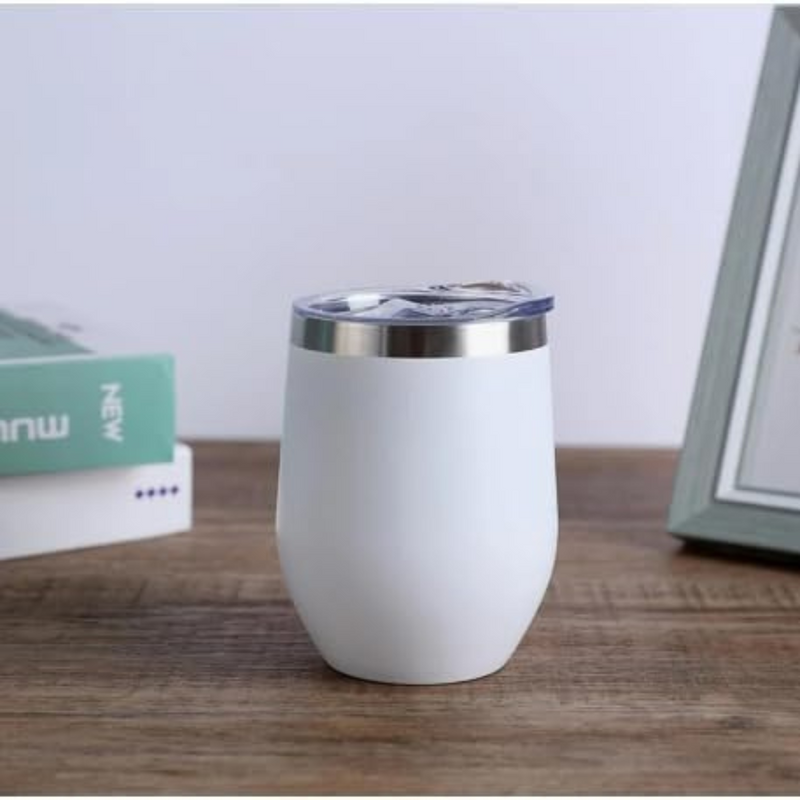 Copo Cuia Térmico Inox com Tampa Antivazamento 360ml – Branco