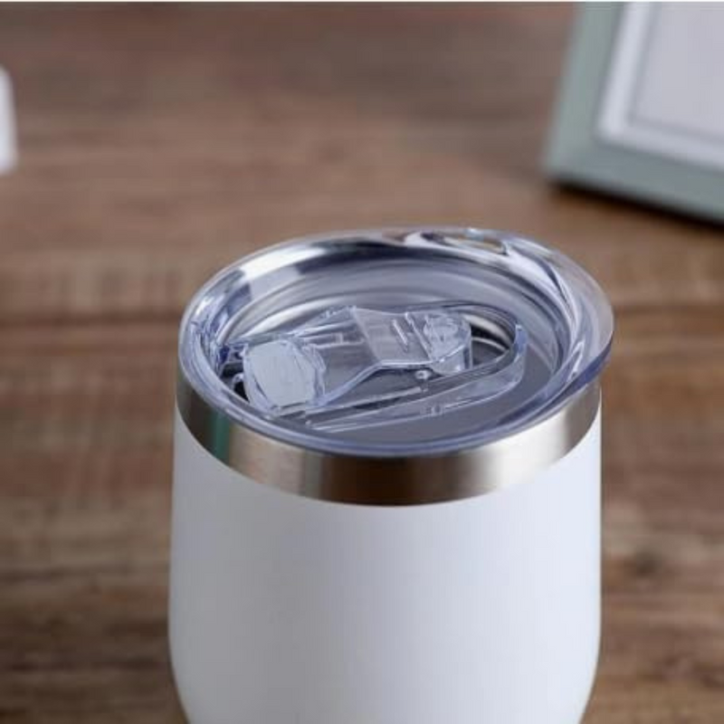 Copo Cuia Térmico Inox com Tampa Antivazamento 360ml – Branco