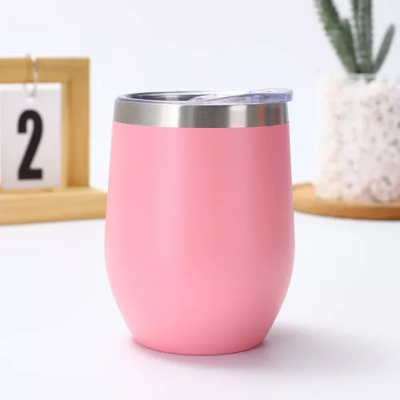 Copo Cuia Térmico Inox com Tampa Antivazamento 360ml – Rosa
