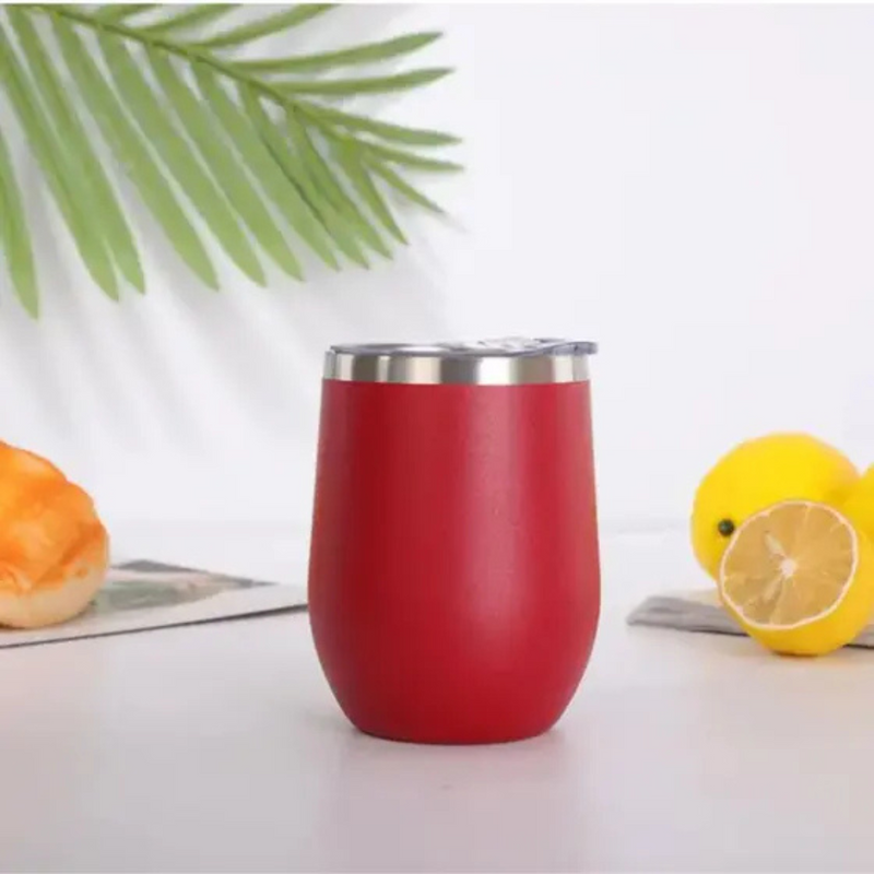 Copo Cuia Térmico Inox com Tampa Antivazamento 360ml – Vermelho