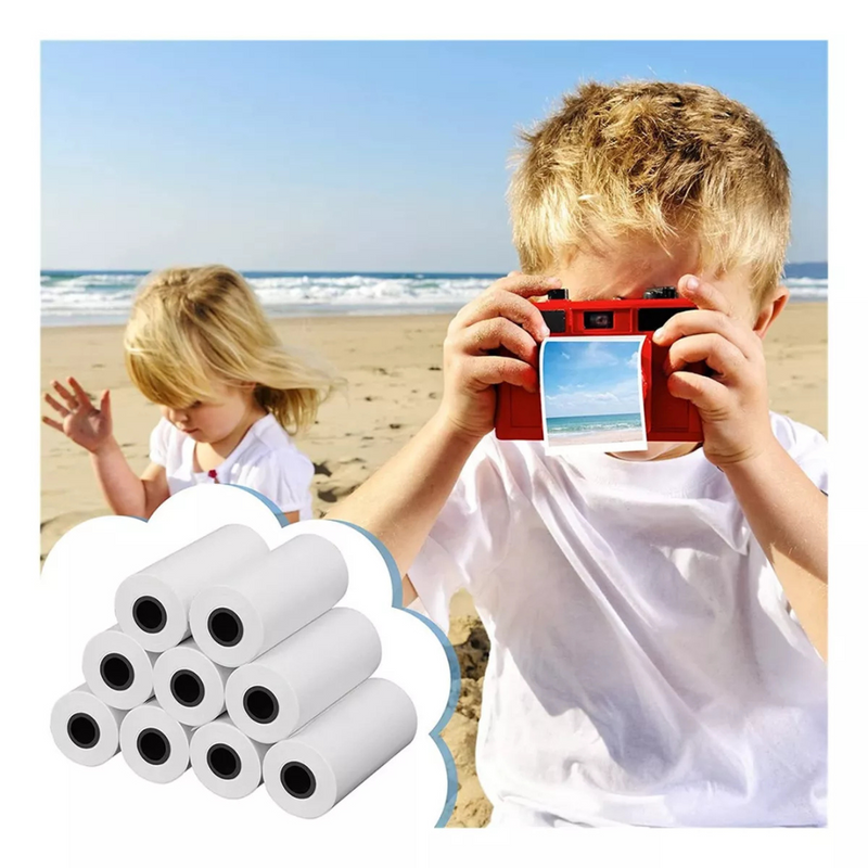 Papel de Impressora Infantil para Mini Impressora Térmica Branco – Kit com 5 Rolos