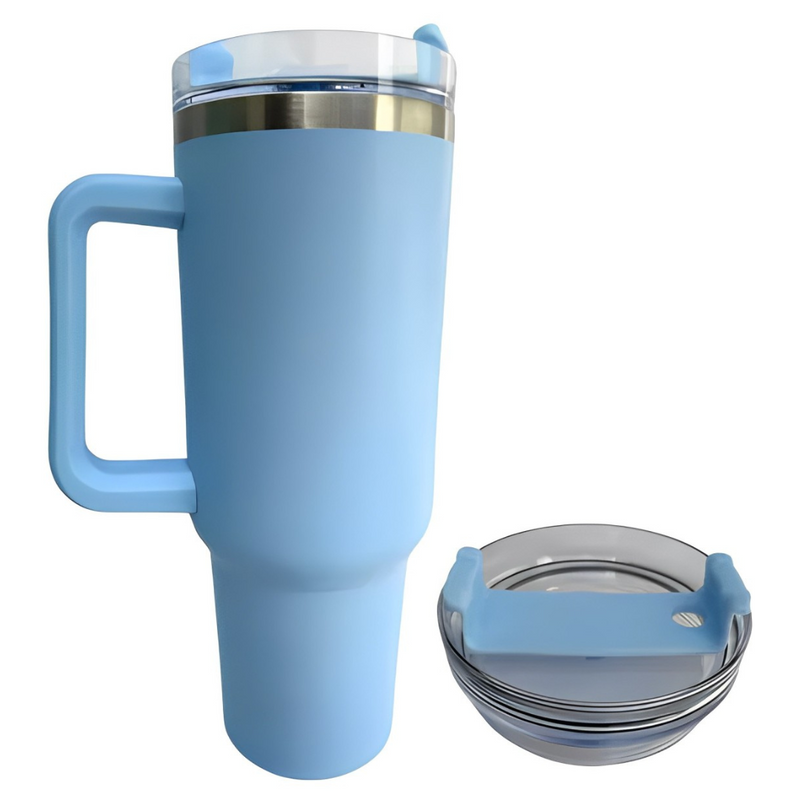 Copo Térmico Quencher 1200ml com Alça e Canudo Azul Bebe – Bebidas Sempre na Temperatura Perfeita, Onde Você Estiver