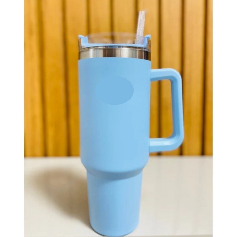 Copo Térmico Quencher 1200ml com Alça e Canudo Azul Bebe – Bebidas Sempre na Temperatura Perfeita, Onde Você Estiver
