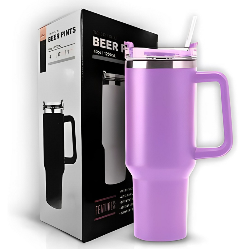 Copo Térmico Quencher 1200ml com Alça e Canudo Lilás – Bebidas Sempre na Temperatura Perfeita, Onde Você Estiver