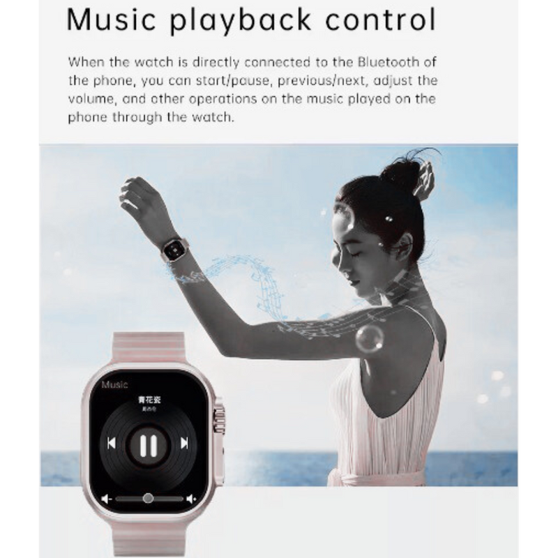 Smartwatch GS9 Ultra Mini 41mm – Rosa com 2 Pulseiras Exclusivas